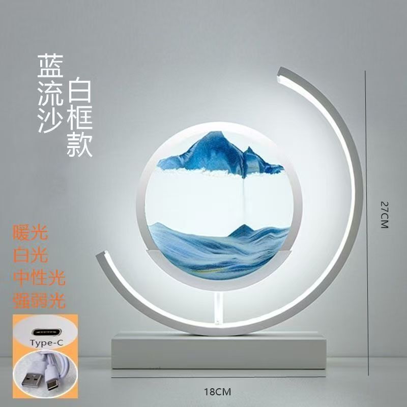 Source Manufacturer Glass Quicksand Painting Table Lamp Creative Decompression Desk Home Decoration Gift Hourglass 3D Night Light Source Manufacturer Glass Quicksand Painting Table Lamp Creative Decompression Desk Home Decoration Gift Hourglass 3D Night Light