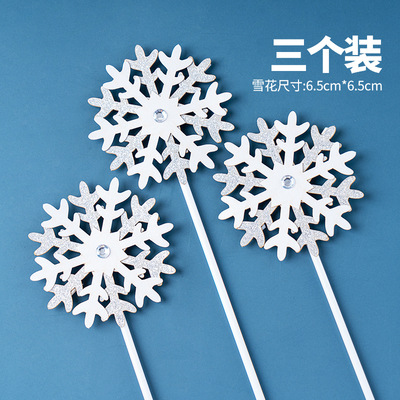 3 juegos de copos de nieve blancos perlados