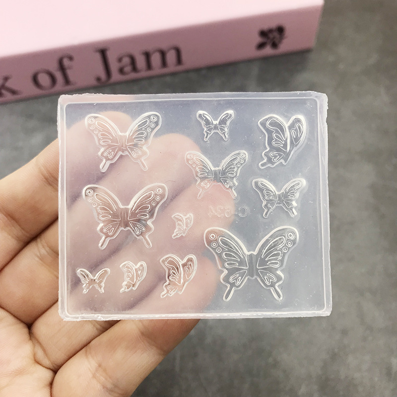 跨境批发蝴蝶结硅胶美甲模具立体链条串珠浮雕花纹穿戴甲装饰工具|undefined