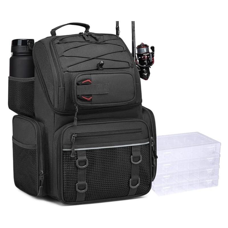 Fábrica transfronteriza venta caliente de moda mochila de pesca de hombro mochila de pesca táctica de gran capacidad al aire libre mochila de pesca