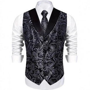 Cross-Border New Men's Paisley Scarf - Retro Shawl Collar Single-Breasted Business Casual Matchinging Tie Square Scarf