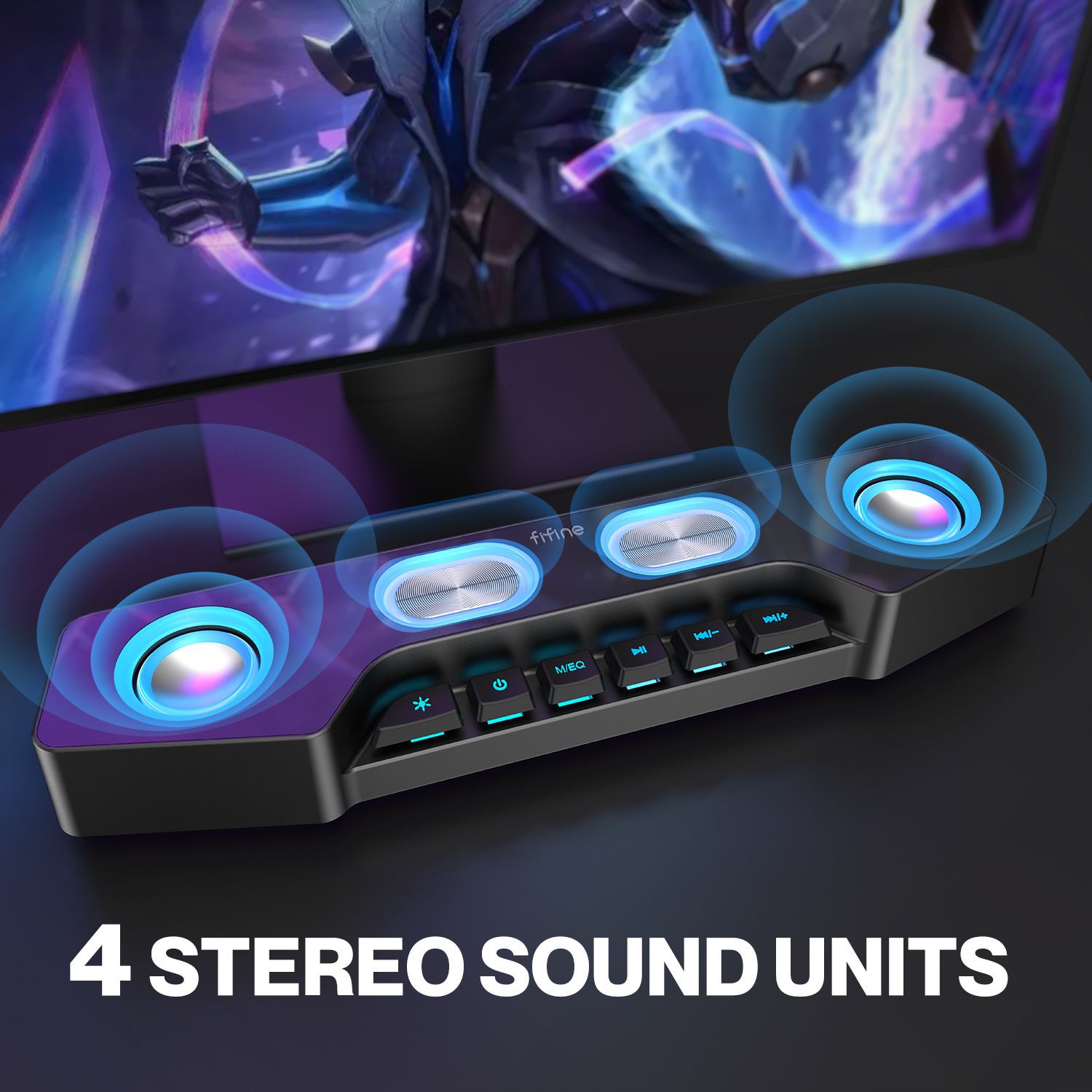 Altavoz Bluetooth gaming RGB con gran volumen y doble altavoz