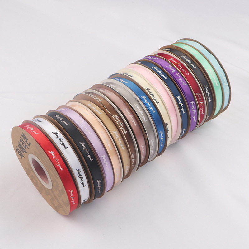 1CM English Ribbon Zhongxiong Flower Packaging Materials Wholesale Floral Ribbon Bouquet Gift Packaging Ribbon Ribbon