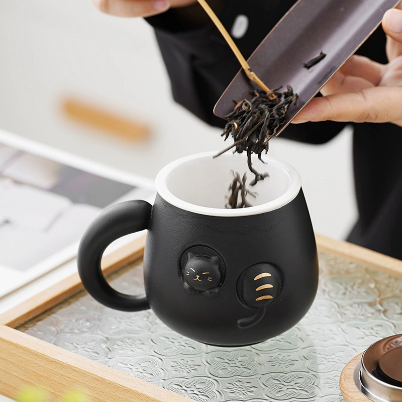 Ceramic tea cup, cute high quality filter
