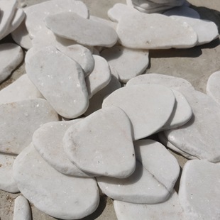 White Painting Stone Flat Stone Pebbles DIY Painting Raw Stone White Pebbles Sliced Kidsren's Painting Stones
