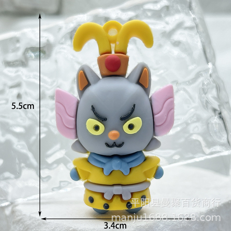 Langlangshan Leprechaun colgante de llavero de dibujos animados Langlangshan Leprechaun muñeca caja ciega muñeca de pegamento suave viaje al oeste muñeca