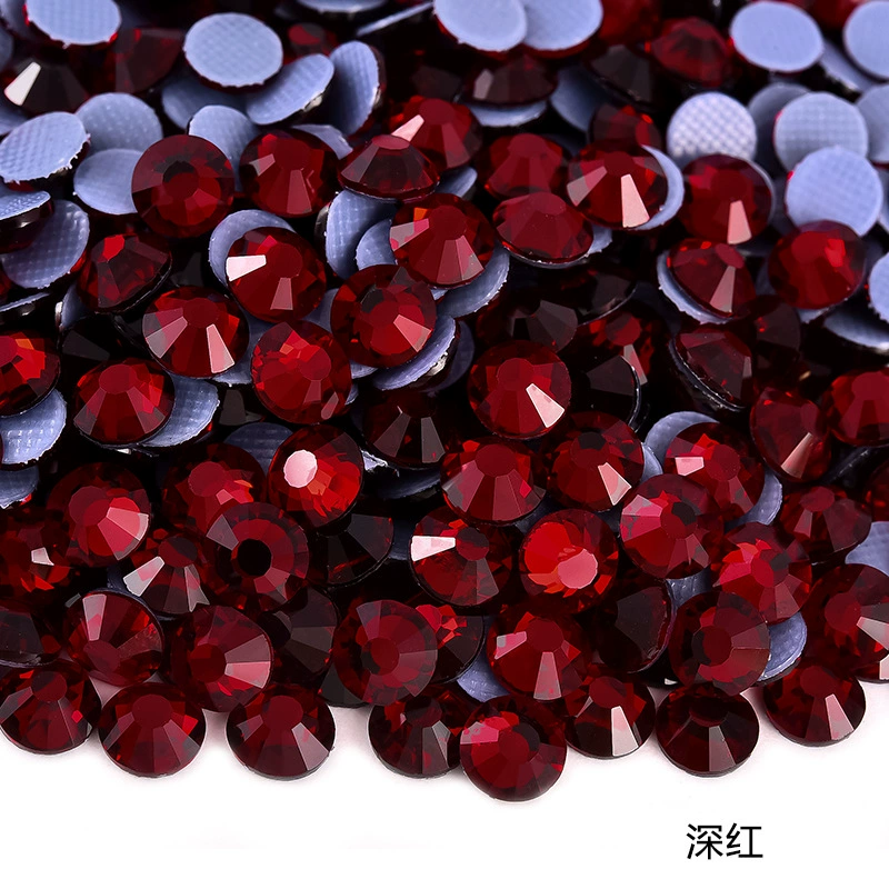 Hot‑fix rhinestones SS3–SS30, glass crystal round flat‑back, 1440 pcs per pack (hot‑melt)