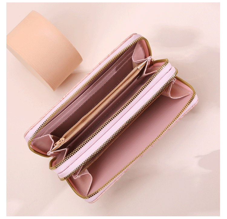 Women's Solid Color Flower Pu Leather Zipper Wallets display picture 1
