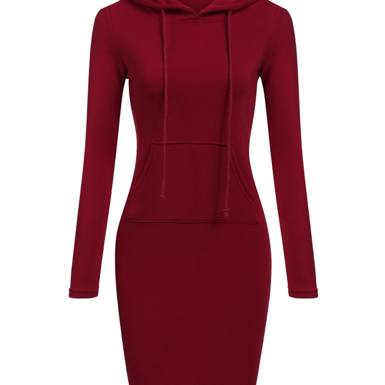 Women's Hooded Drawstring Sweatshirt Long Sleeves Pockets_ecoleips.com