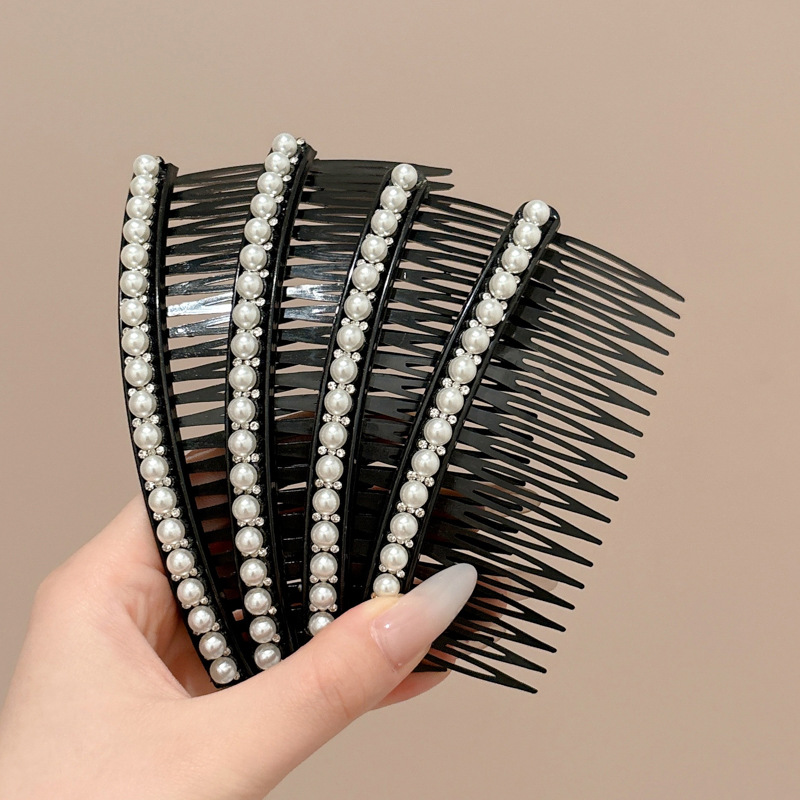 Peine de inserción de perlas de alta calidad, cabeza femenina, cabello roto, artefacto de acabado, peine para el cabello, flequillo lateral en la frente, horquilla, tocado