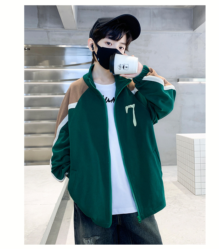 2023 New Boys' Printed Long sleeved Windbreaker South Korean Children's Foreign Style Jacket_voghion.com