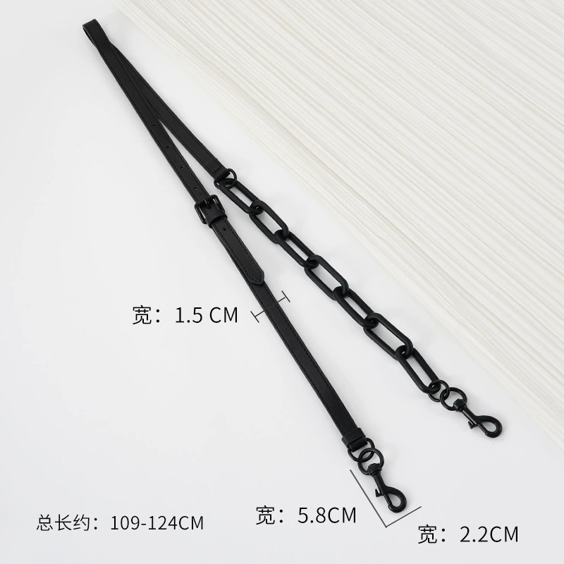 Cross-border model is suitable for presbyopia keepall25 black warrior adjustable leather shoulder strap modified acrylic decorative chain