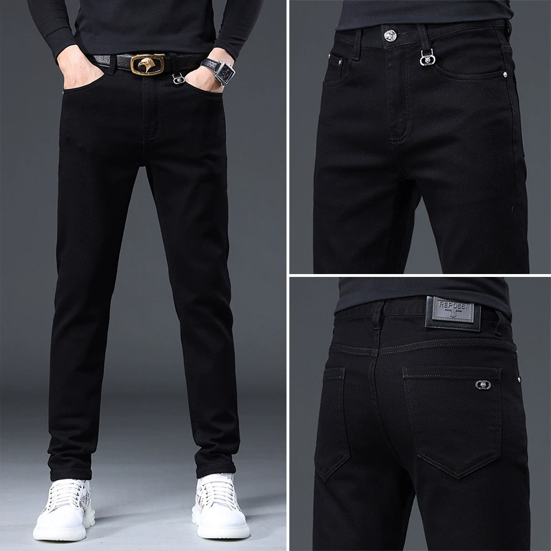 Осенние синие джинсы, casual брюки, Slim fit