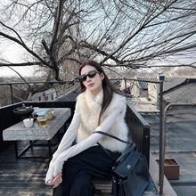 2025秋冬季奢贵千金风仿山羊绒毛毛环保皮草马甲女短款毛茸茸外套