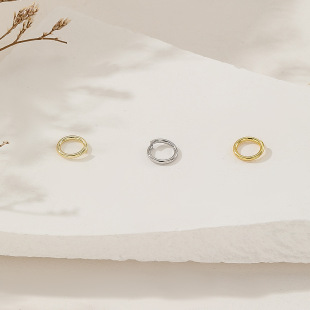 Real Gold plated brass single ring open ring fittings diy handmade beaded material connection ring closure buckle