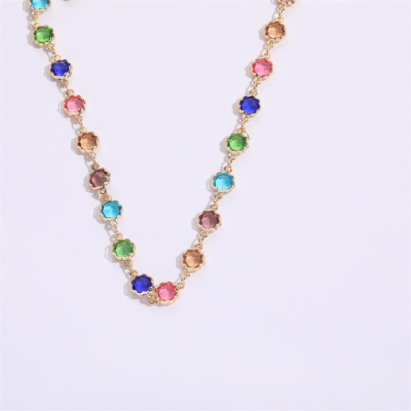 Fashion Geometric Copper Plating Rhinestones Choker 1 Piece