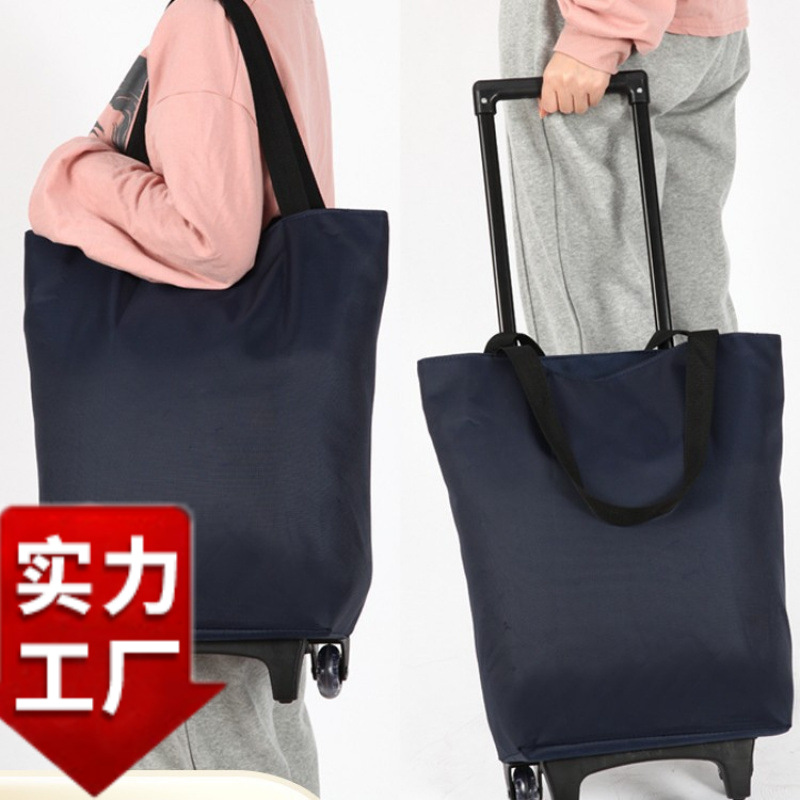 Grocery Shopping Cart, Hands-Free Grocery Shopping Cart, Small Trolley, Shopping Cart, Household Folding Portable Shopping Bag Trolley