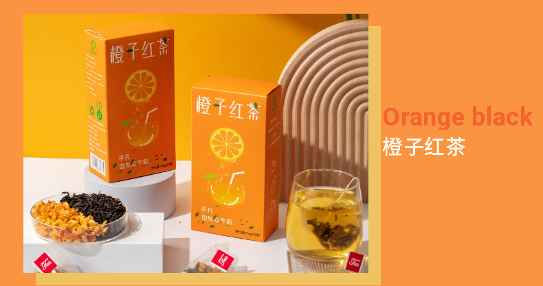 Orange Black Tea Bags 15 Pyramid Teabags Cold Brew Fruit Tea Sugar Free 45g specifications