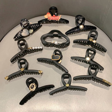 超大号简约气质抓夹字母发夹女新款高级感后脑勺盘发鲨鱼夹子头饰