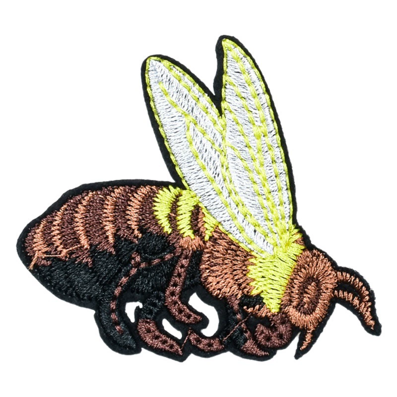 Я Вышивка Компьютерная вышивка глава Зеленая гусеница Вышивка Ткань наклейки одежда украшения патч круглое лицо обезьяна маленькая пчела