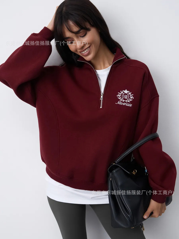 Vintage Trendy Niche Design Versatile American Print Autumn and Winter New Thickened Warm Comfortable Stand Collar Sweatshirt Vintage Trendy Niche Design Versatile American Print Autumn and Winter New Thickened Warm Comfortable Stand Collar Sweatshirt