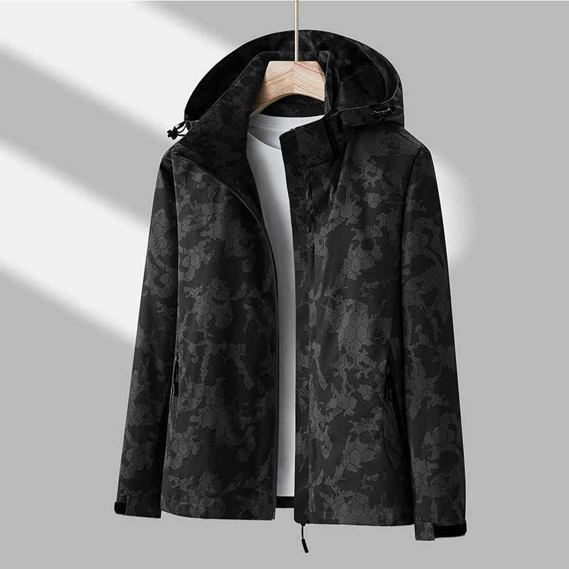 Fabricantes mayoristas de hojas de arce, ropa de carga para parejas, capucha, ropa de viento al aire libre, chaqueta delgada, chaqueta image 7