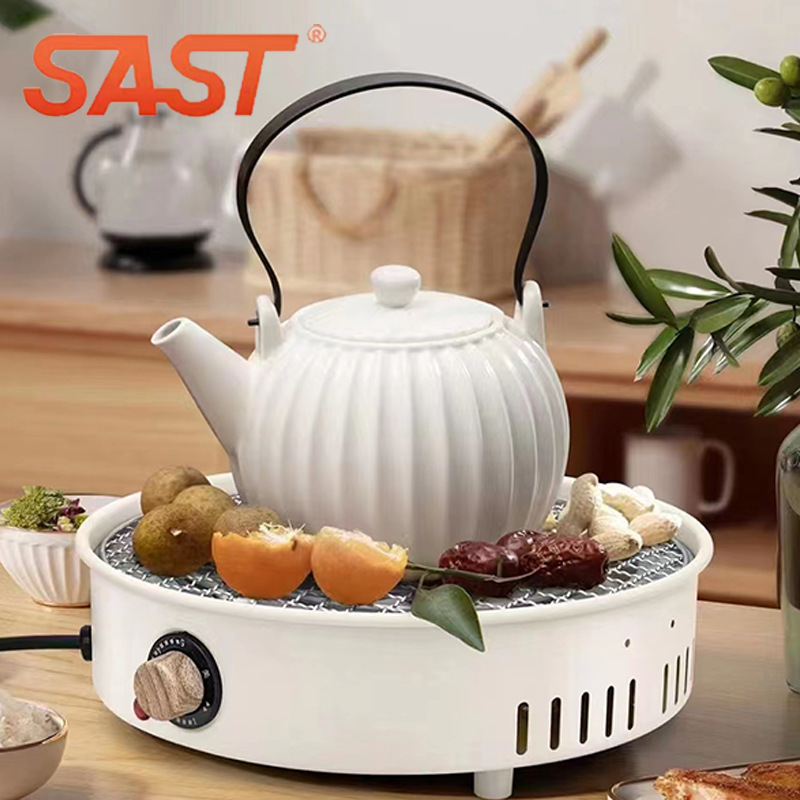 先科電烤爐多功能家用圍爐煮茶禮品批發燒烤爐無煙便攜年會電熱爐