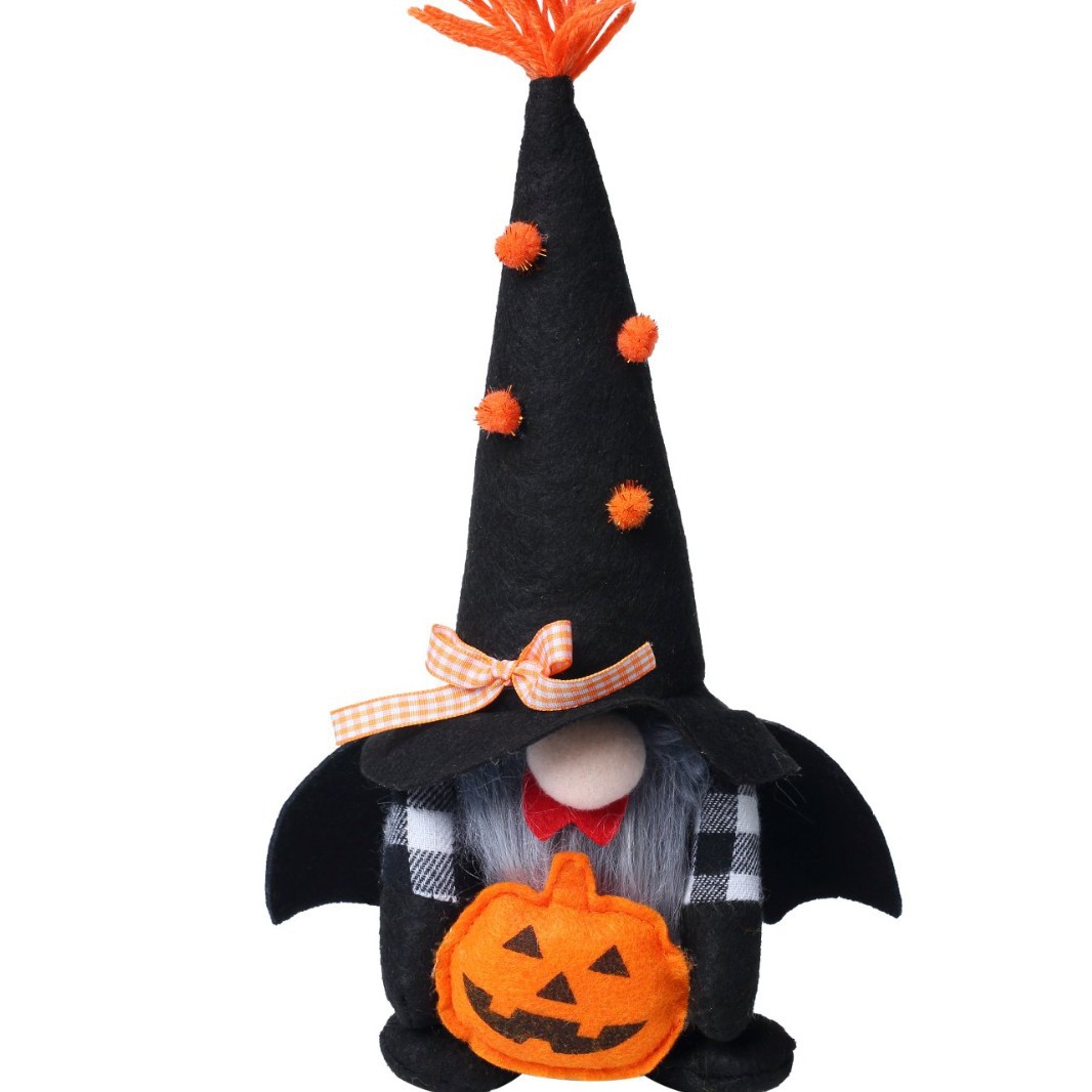 Nuevos productos transfronterizos Halloween murciélago calabaza cara muñeca sin rostro enano decoración decoración Rudolph goblin lote de muñeca