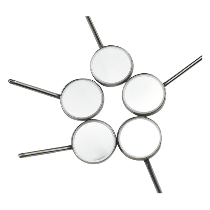 Stainless Steel Dental Mouth Lens Dental Mirror Dental Material Inspection Mouth Mirror Tool Flat Light Dental Mirror Handle