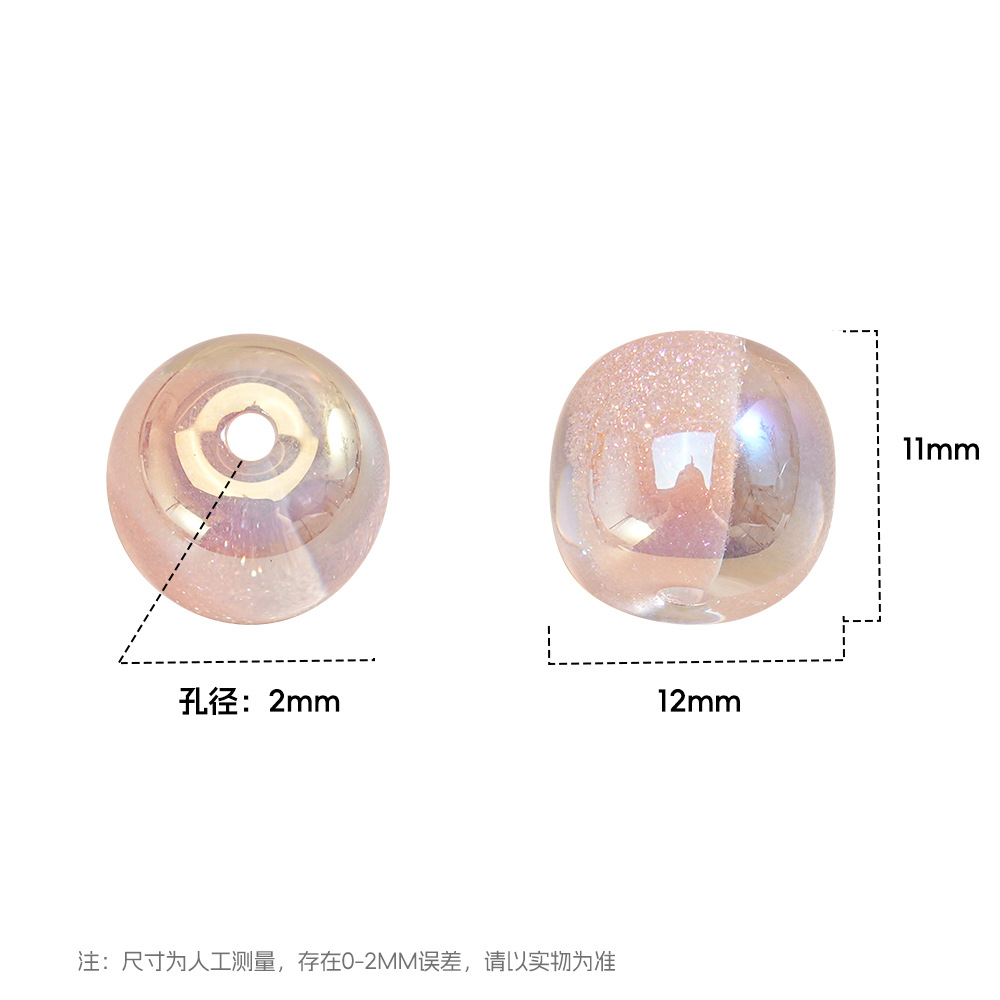 25 caramelos destellan 12MM cuentas de muelle con cuentas brazaletes de bricolaje cadena de teléfono móvil resina transparente accesorios de cuentas de cubo al por mayor