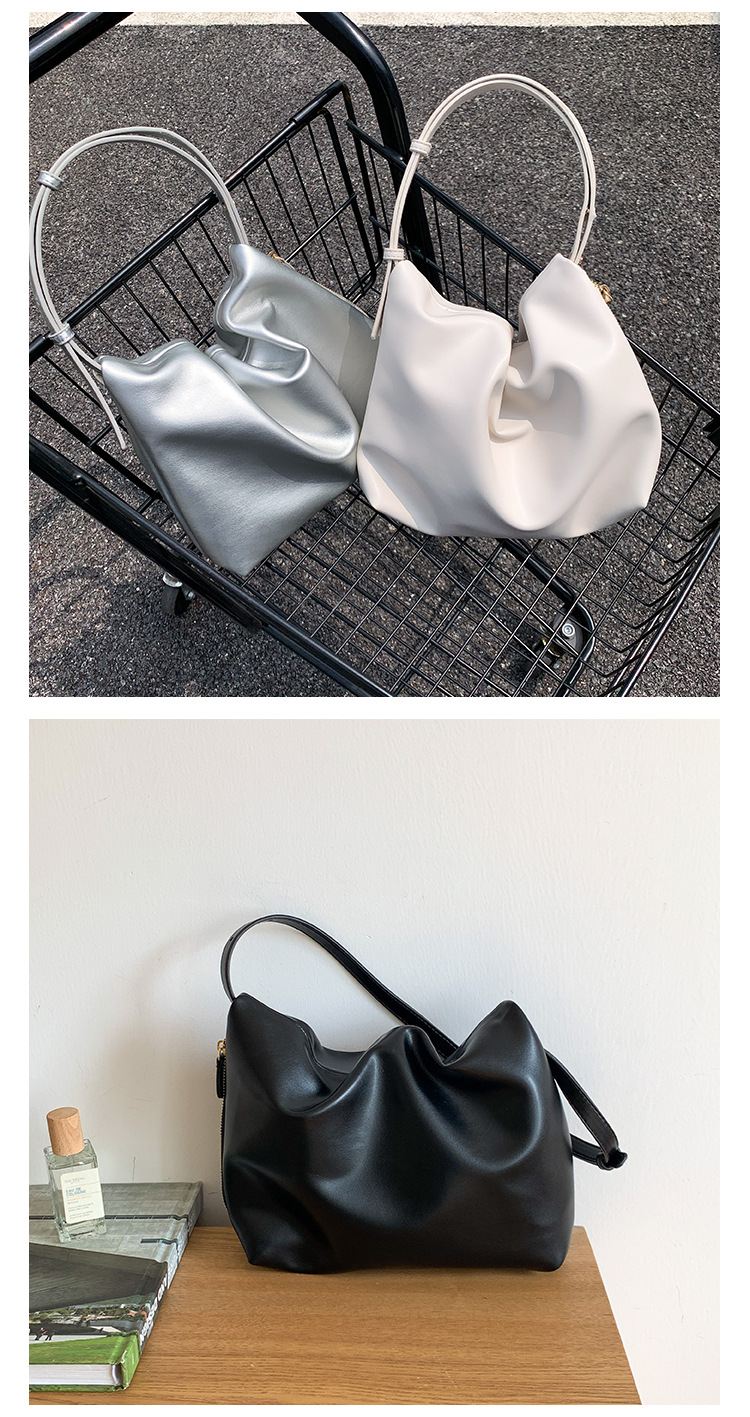 Nuova borsa a tracolla con cerniera laterale creativa per donna, borsa a mano alla moda e semplice, borsa sottobraccio in morbido PU con arco di trionfo_voghion.com