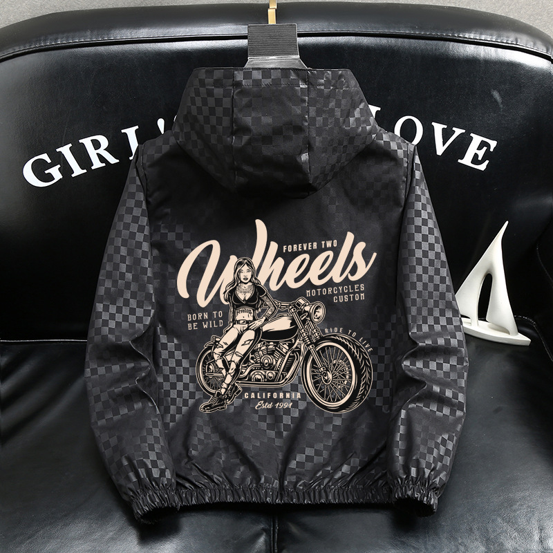 Veste à capuche homme légère coupe ample style décontracté_voghion.com