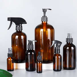 现货多种喷头玻璃套装瓶15ml60ml120ml水乳液化妆瓶分装瓶喷雾