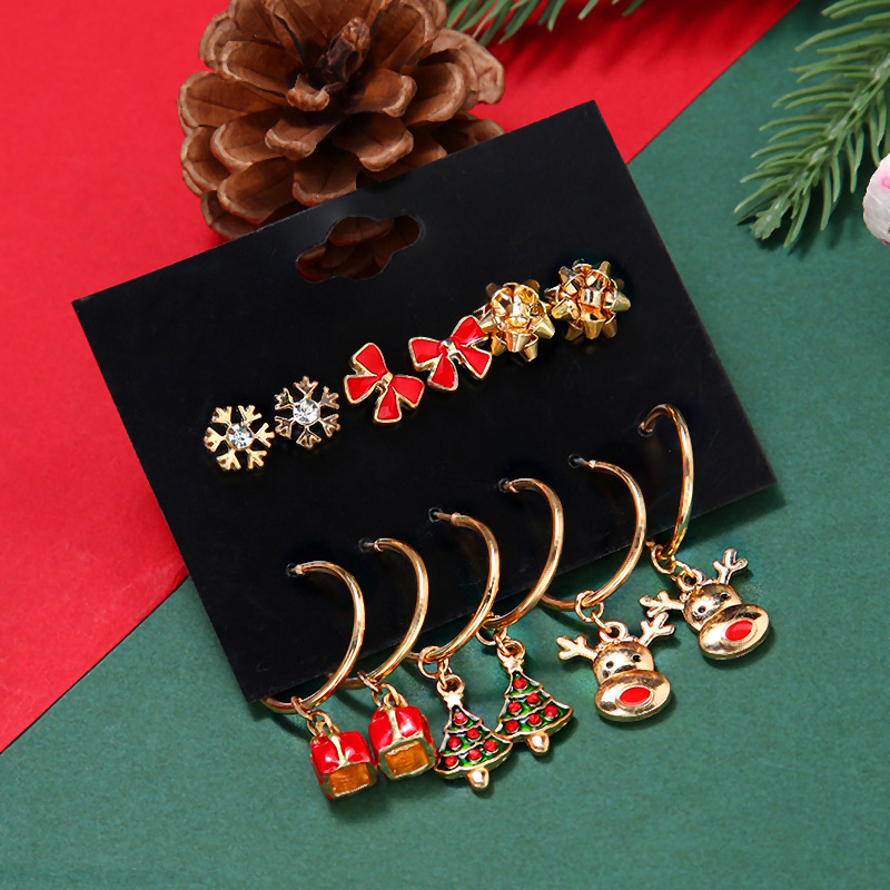 Christmas Animal Christmas Tree Alloy Plating Women's Earrings 1 Set display picture 1