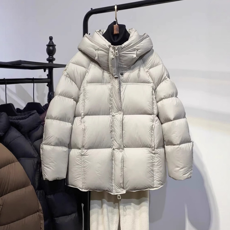 90 new national standard white duck down winter new puff down jacket long hooded thick fashion warm coat women