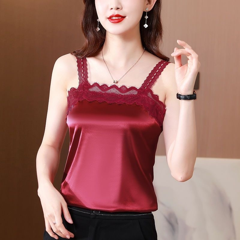 Lace Camisole Women's Summer Suit with Large Size Fashionable Slim Outer Wear Bottoming French Top