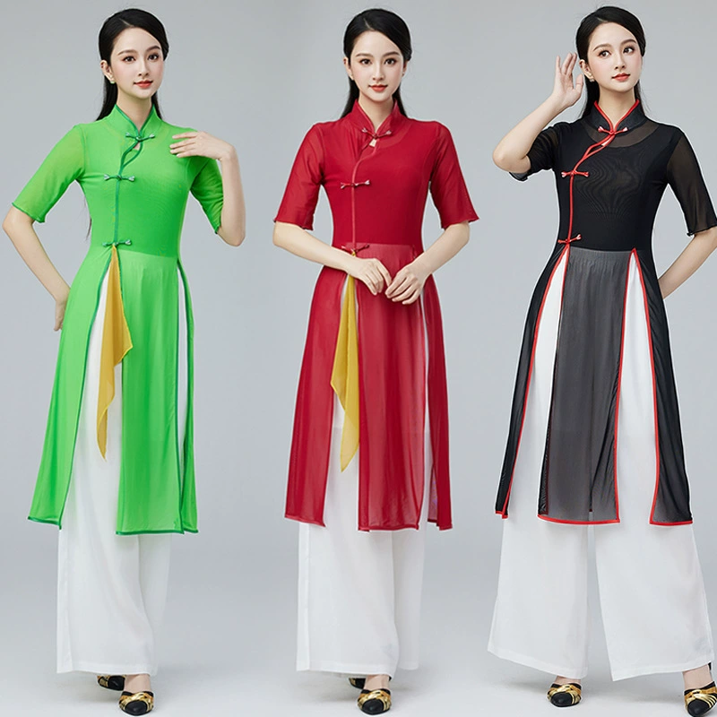 Клубы Классический танец Cheongsam Танцевальный костюм Китайский стиль шарм