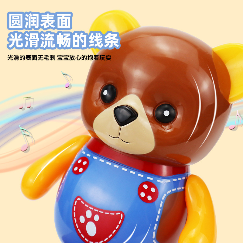 TikTok Net red mismo estilo puesto en el mercado nocturno juguetes inteligentes Música eléctrica transfronteriza bailando oso colorido luz niños y niñas