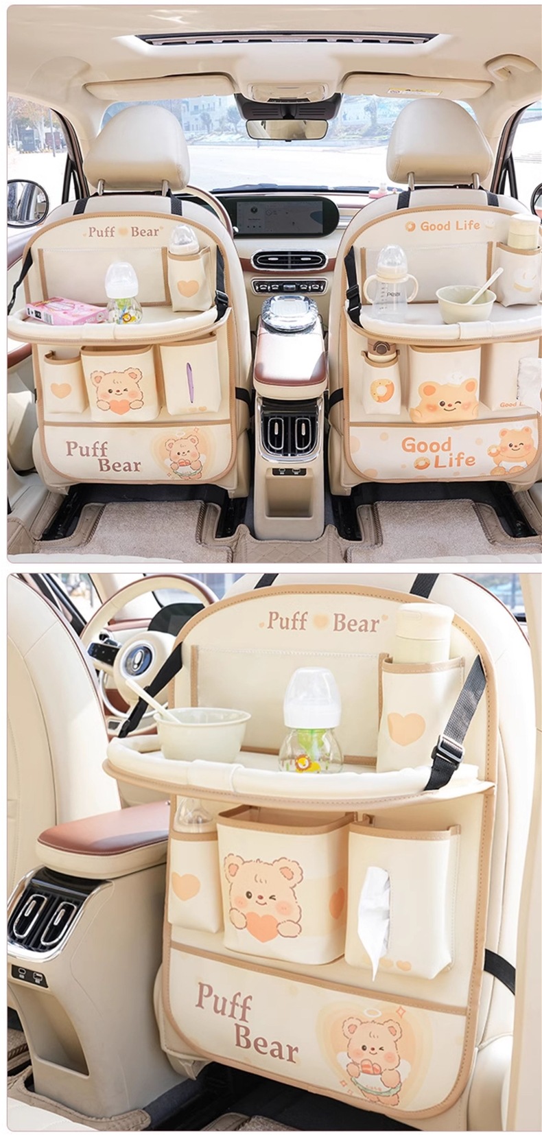Car Seat Back Organizer Storage Bag Hanging Bag Car Rear Seat Small Table Dining Table Multifunctional Storage Bag