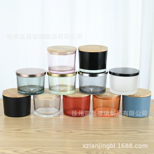 11080 Color Aromatherapy Candle Cup Transparent Simple Glass Candle Holder 530ml Household Candle Jar Living Room Ornaments