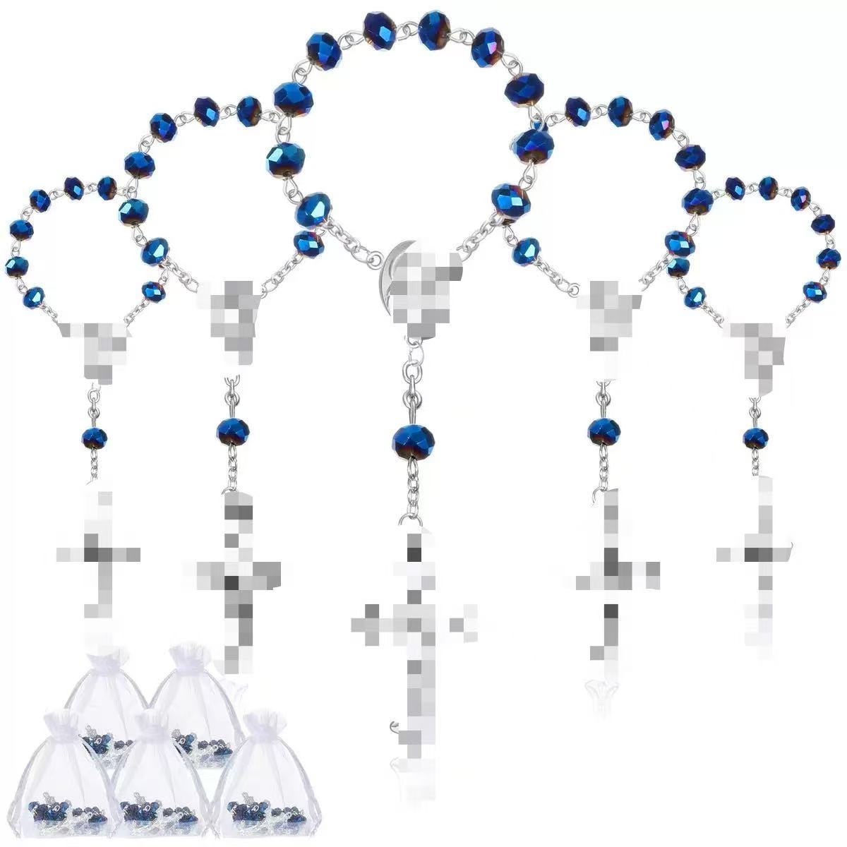 Cross-Border Hot-Selling Crystal Bracelets, Rosary Beads, Communion and Baptism Beaded Bracelets, Car Pendants, Support for Sample Making, Factory Direct Sales