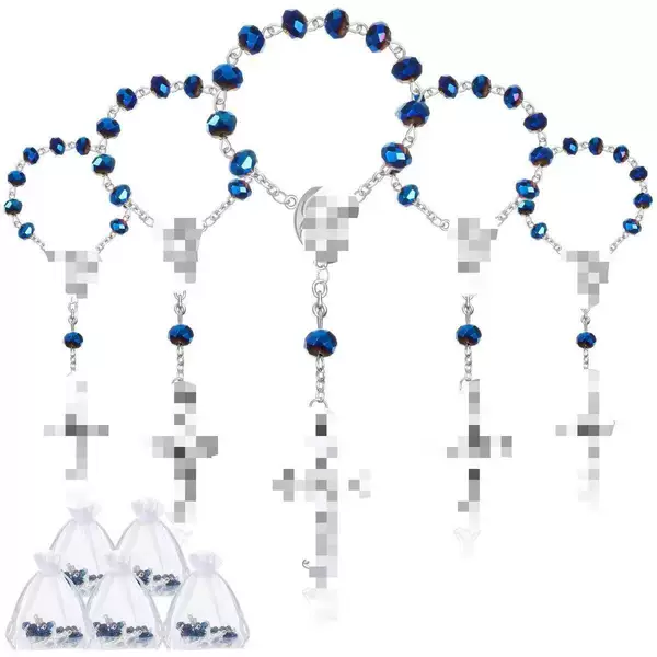 Cross-Border Hot-Selling Crystal Bracelets, Rosary Beads, Communion and Baptism Beaded Bracelets, Car Pendants, Support for Sample Making, Factory Direct Sales