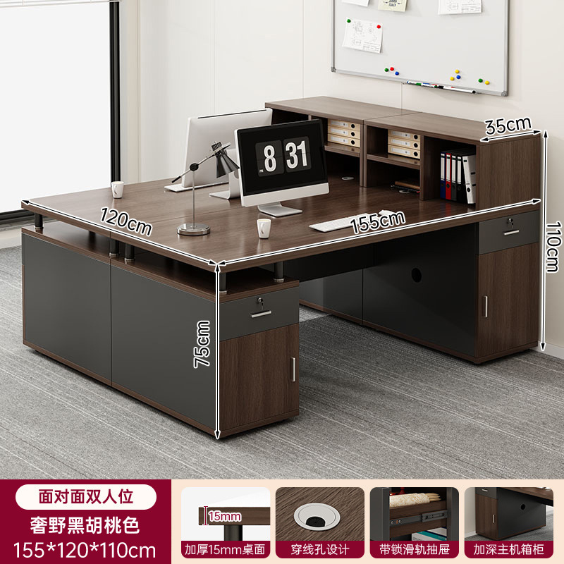 Escritorio de computadora, simple y moderno escritorio y silla de oficina, mesa de personal, escritorio de jefe de oficina, escritorio de personal