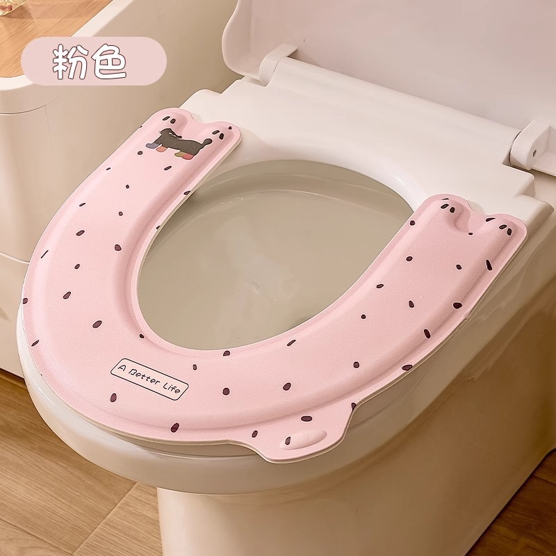 U型トイレは四季通用の防水貼り付け式の家庭用かわいい肌の持ち手を貼って、大きいサイズの便器の座布団を厚くします。|undefined