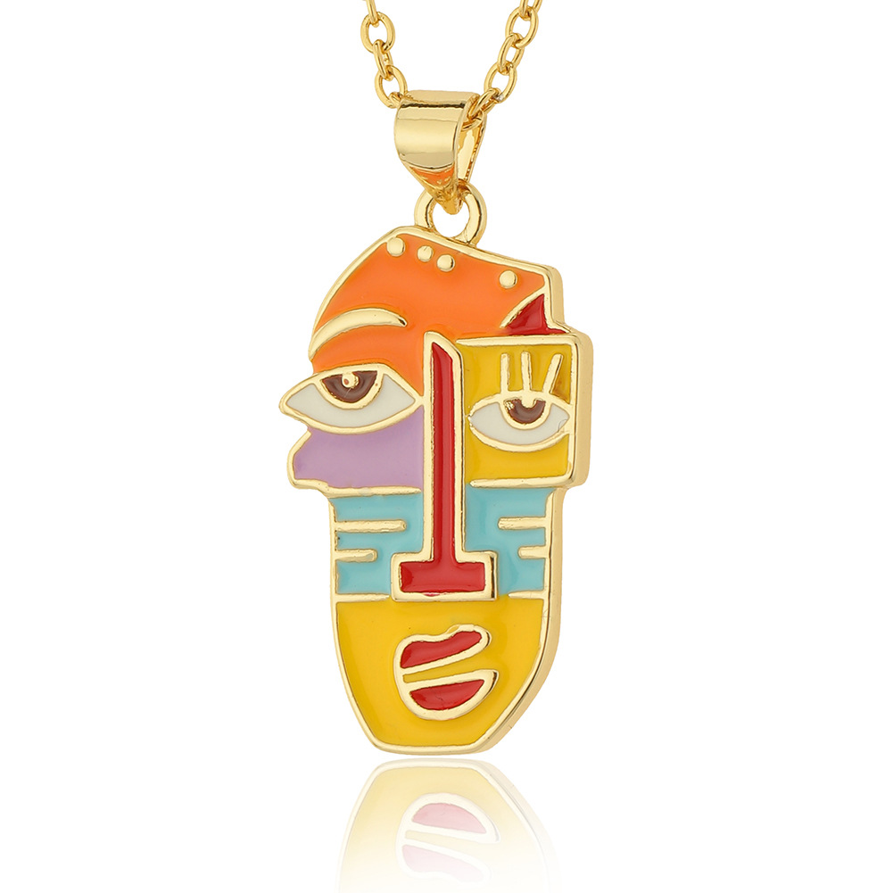 New Cartoon Enamel Dripping Oil Pendant Creative Copper Necklace display picture 5