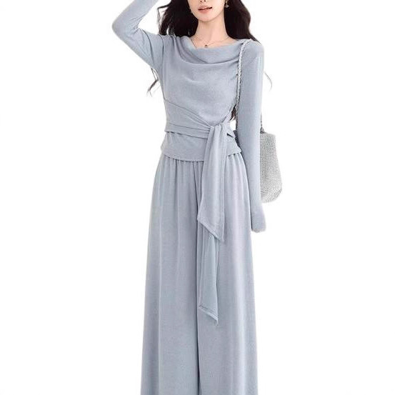 ZUMR 周莫 慵懒风针织套装女2025新款春季长袖两件套洋气衣服荡领|undefined