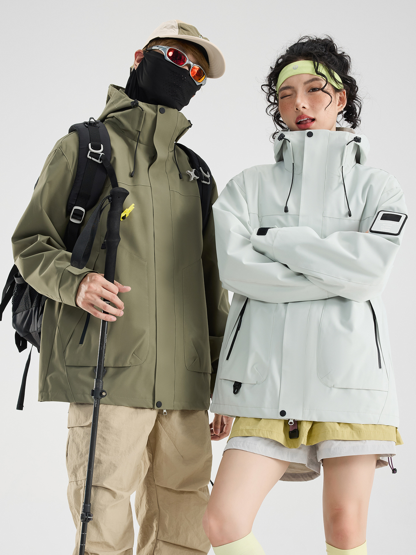Uniseks su keçirməyən küləkli gödəkçə, yüngül outdoor model
