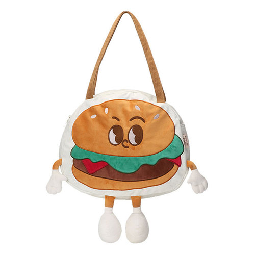 Xiaohongshu Hamburger Cute Shoulder Bag Niche One-shoulder Crossbody Canvas Bag Gift Your Girlfriend Cute Duoduo Series Bags