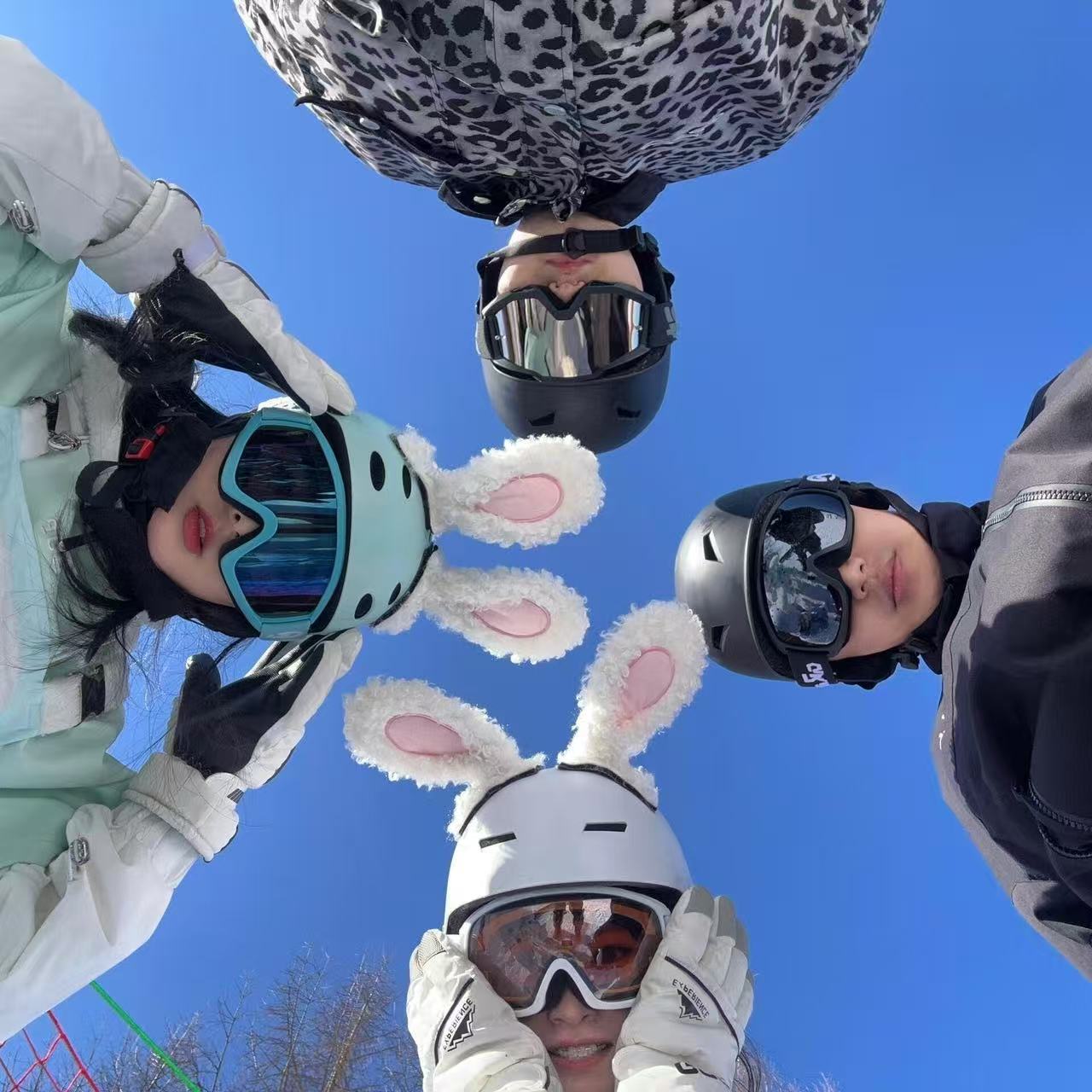 Cute Rabbit Ear Ski Helmet Decoration Accessories, Universal