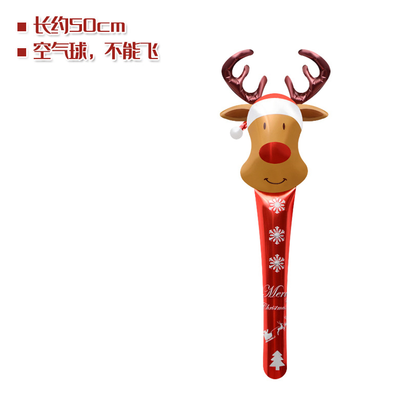 Promoción de la tienda de Navidad regalo juguete globo santa claus dibujos animados de mano palo globo golpeando palo